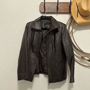 Vintage East 5th Chocolate Brown Genuine Leather Jacket ๐ค